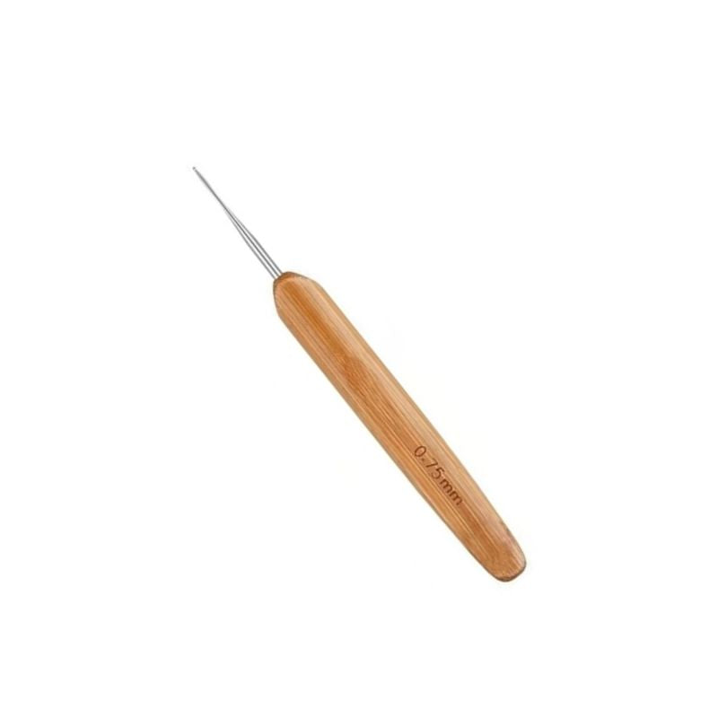 Crochet needle for loc maintenance with bamboo handle for tightening and repair | Shop L'ABC Des Locs