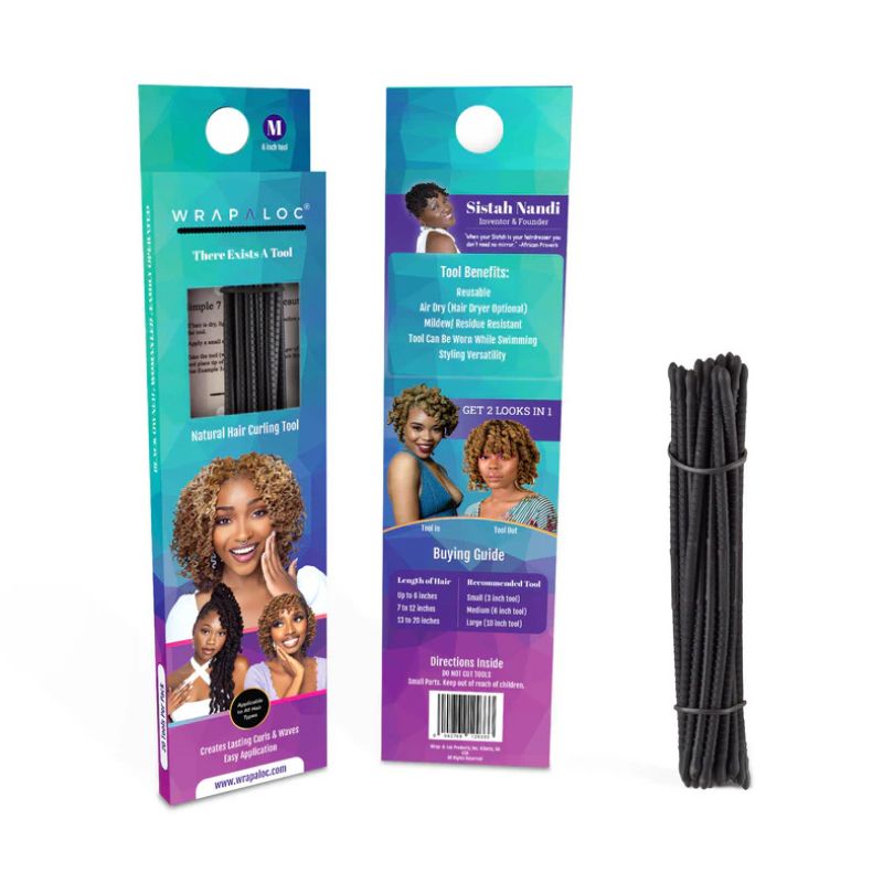 Wrap A Loc curling tool set in retail packaging for creating curls and waves on all loc types | Shop L'ABC Des Locs